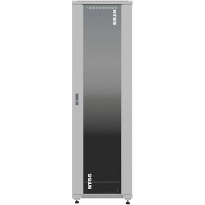 Шкаф серверный NTSS Премиум (NTSS-R42U6060GS) напольный 42U 600x600 мм пер. дв. стекл. металл 900 кг серый IP20 сталь