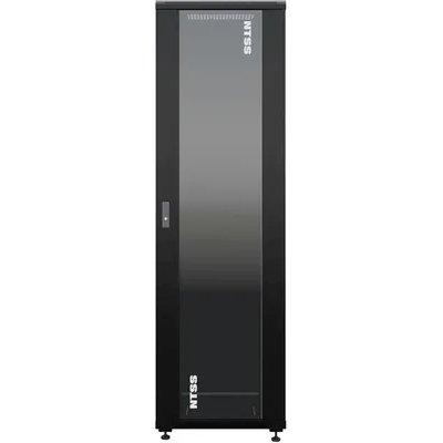 Шкаф коммутационный NTSS Премиум (NTSS-R42U6060GS-BL) напольный 42U 600x600мм пер.дв.стекл металл 900кг черный 510мм 86кг 1987мм IP20 сталь