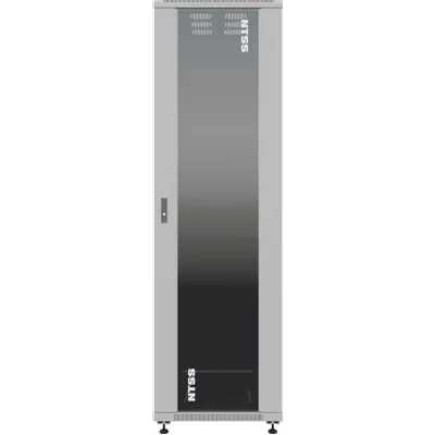 Шкаф серверный NTSS Премиум (NTSS-R47U60100GS) напольный 47U 600x1000мм пер.дв.стекл металл 900кг серый 910мм 113.8кг 2210мм IP20 сталь