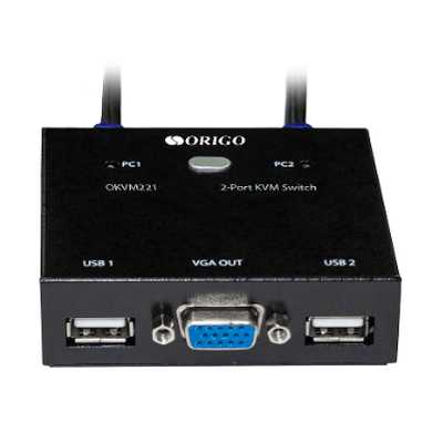 Переключатель KVM 2-портовый ORIGO OKVM221/A1A с портами VGA и USB