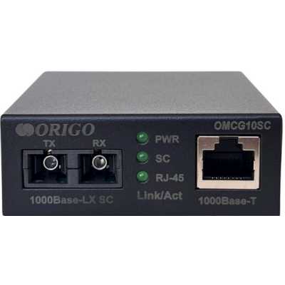 Медиаконвертер ORIGO OMCG10SC/A1A 1000Base-T/ 1000Base-LX (SC), 1310 нм, одномод, до 10 км