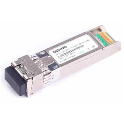 Трансивер/ OSNOVO SFP-S1LC15-10G-1270-1330 Оптический SFP Модуль 10G, одно волокно Single Mode, LC, до 20км, Tx:1270/Rx:1330, DDM