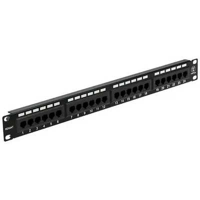 Патч-панель Rexant 19", 1U, 24 порта RJ-45, категория 5e, UTP неэкранированная, черная