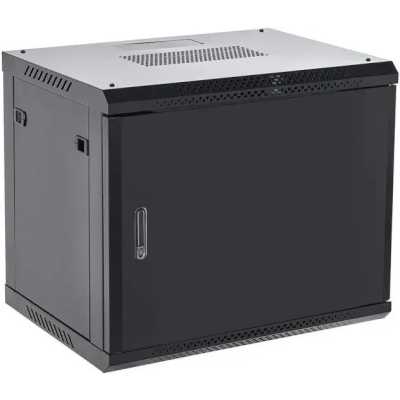 Шкаф коммутационный Rexant настенный 9U 600x600 мм пер. дв. металл черный