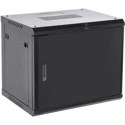 Шкаф коммутационный Rexant настенный 12U 600x600 мм пер. дв. металл черный