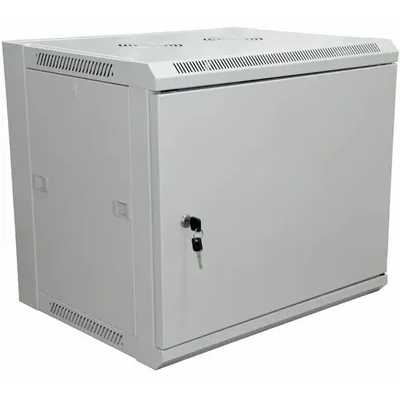 Настенный шкаф Rexant PRO 19" 6U 600×450×370 мм (ШxГxВ) - передняя дверь металл, боковые стенки съемные (разобранный), RAL 7035