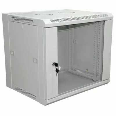 Настенный шкаф Rexant PRO 6U 600×600×370 мм (ШxГxВ) 19" - передняя дверь стекло, боковые стенки съемные (разобранный), RAL 7035