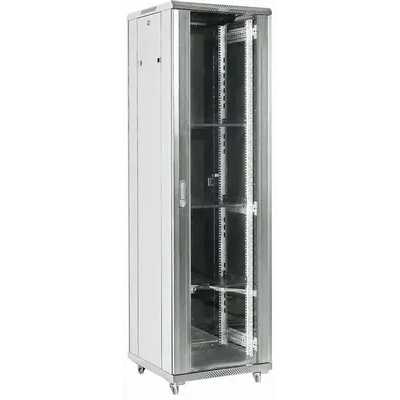 Напольный шкаф Rexant RAL 7035 19" 42U 600×800×2054 (ШxГxВ), дверь стекло, металлическая задняя дверь, боковые съемные стенки