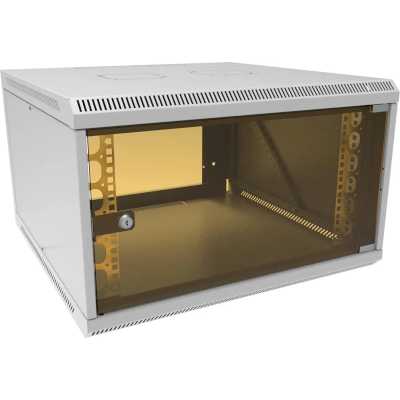 Шкаф коммутационный Suprlan (05-1066) настенный 6U 600x600 мм пер. дв. стекл направл. под закл. гайки 70 кг RAL 7035 535 мм 19.37 кг 360 мм