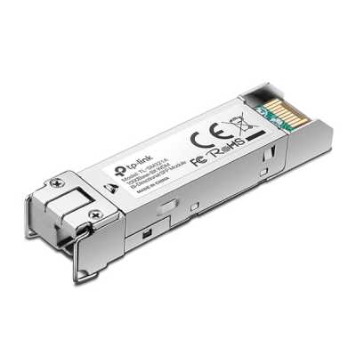 Модуль SFP TP-Link 1000Base-BX WDM Bi-Directional SFP module, TX: 1550 nm and RX: 1310 nm, 1 LC Simplex port, up to 2 km transmission distance in 9/125 μm SMF (Single-Mode Fiber), Supports Digital Diagnostic Monitoring (DDM).