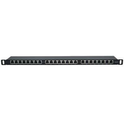 Патч-панель 19" Wize Pro W0.5U24CAT6-SH высокой плотности, 24 порта, высота 0.5U, CAT6, FTP, экранированная