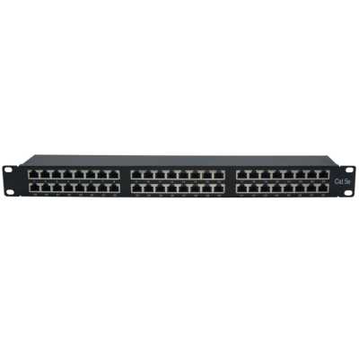 Патч-панель 19" Wize Pro W1U48CAT5E-SH высокой плотности, 48 портов, высота 1U, CAT5E, FTP, экранированная