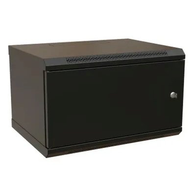 Шкаф коммутационный WRline (WR-TW-0666-SR-RAL9004) настенный 6U 600x600 мм пер. дв. металл 2 бок. пан. 60 кг черный 520 мм 367 мм IP20 сталь