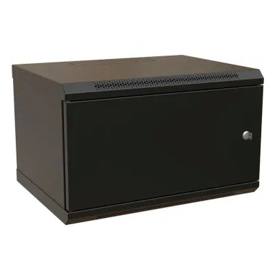 Шкаф коммутационный WRline (WR-TW-0945-SR-RAL9004) настенный 9U 600x450 мм пер. дв. металл 2 бок. пан. 60 кг черный 370 мм 500 мм IP20 сталь
