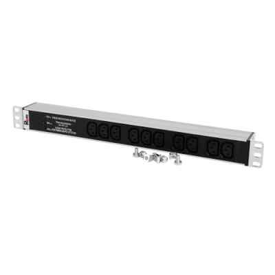 Блок розеток Rem-10 без шнура с фил. и инд., 10 IEC 60320 C13, вход IEC 60320 C14, 10A, алюм., 19" (R-10-10C13-FI-440-Z)