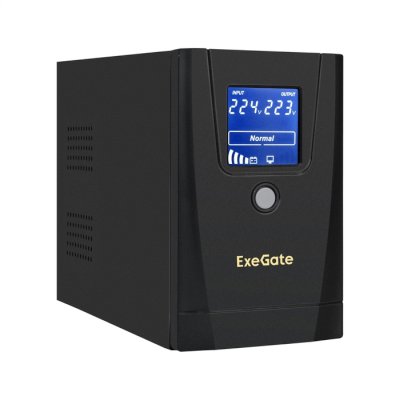 Источник бесперебойного питания ExeGate SpecialPro Smart LLB-900.LCD.AVR.1SH.2C13.RJ.USB 900VA/500W, LCD, AVR, 1*Schuko+2*C13, RJ45/11,USB, металлический корпус, черный
