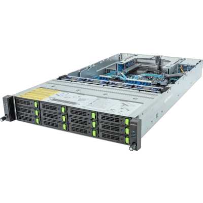 Серверная платформа Gigabyte Server Platform R283-S90 / 2U / 2xIntel (Gen4/5) / 2xHS / 32xDIMM / 12xLFF NVME/SAS/SATA + 2xSFF SAS/SATA / 2x1GbE / 2xOCP 3.0 / 5xFHHL / 2x2000W / Rails / 1Y