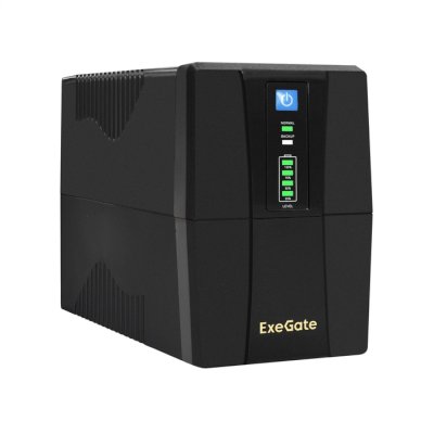 Источник бесперебойного питания ExeGate EX292786RUS Power Back BNB-1000.LED.AVR.2SH.RJ.USB 1000VA/550W,LED, AVR, 2*Schuko, RJ45/11,USB, черный
