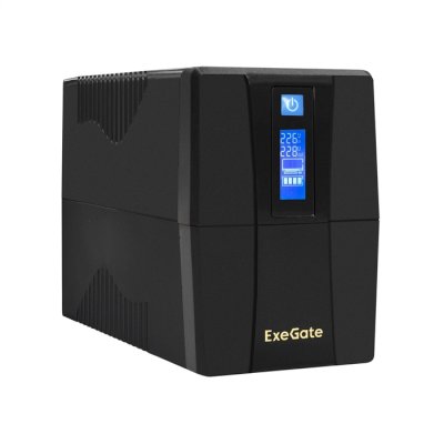Источник бесперебойного питания ExeGate Power Smart ULB-1000.LCD.AVR.4C13.RJ.USB 1000VA/550W, LCD, AVR, 4*C13, RJ45/11,USB, черный