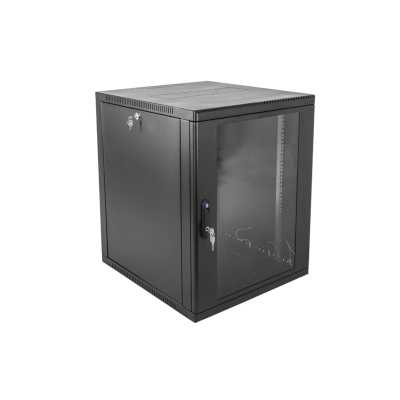 Шкаф коммутационный ЦМО (ШРН-12.500-9005) настенный 12U 600x529мм пер.дв.стекл 200кг черный 470мм 18кг 180град. 612мм металл