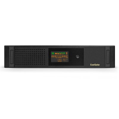 Источник бесперебойного питания ExeGate ServerRM UNL-800.LCD.AVR.2SH.3C13.USB.2U 800VA/480W, Color LCD, AVR, 2*Schuko+3*C13, USB, 2U, установка в стойку, черный