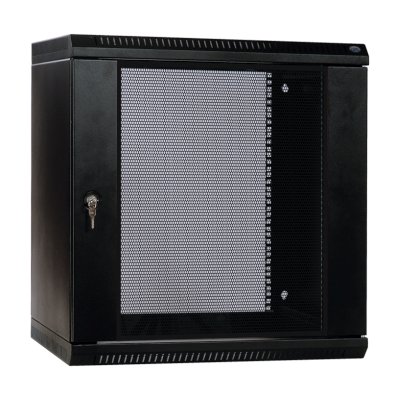 Шкаф коммутационный ЦМО ШРН-Эконом (ШРН-Э-18.500-9005) настенный 18U 600x520мм пер.дв.стекл 75кг черный 470мм