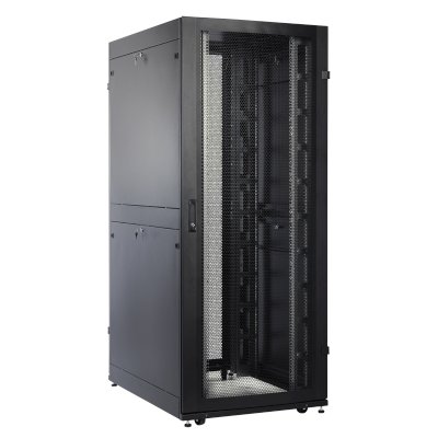 Шкаф серверный ЦМО (ШТК-СП-42.8.12-48АА-9005) напольный 42U 800x1190мм пер.дв.перфор. задн.дв.перфор.2-хст. 2 бок.пан. направл.под закл.гайки 1350кг черный 890мм 174кг 120град. 1950мм IP20 сталь