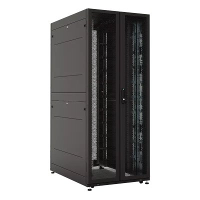 Шкаф серверный ЦМО (ШТК-СП-42.8.12-88АА-9005) напольный 42U 800x1200мм пер.дв.перфор.2ств. 2 бок.пан. задн.дв.перфор.2-хст. направл.под винты 1350кг черный 883мм 174кг 120град. 1950мм IP20 сталь