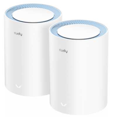 Бесшовный Mesh роутер Cudy M1200 (M1200 2-PACK) AC1200 Wi-Fi белый (упак.:2шт)