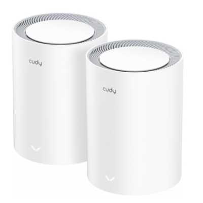 Бесшовный Mesh роутер Cudy M1800 (M1800 2-PACK) AX1800 10/100/1000BASE-TX/Wi-Fi белый (упак.:2шт)