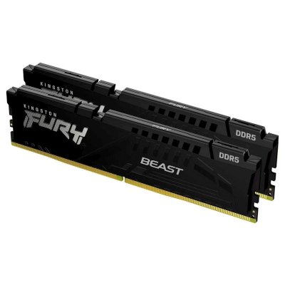 Оперативная память Kingston Fury Beast, DDR5, 32Gb (2x16Gb), 6000MHz, CL36, DIMM, с радиатором, черный