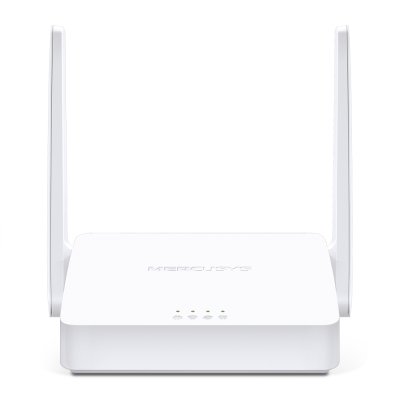 Mercusys MW302R Wi-Fi роутер N300, до 300 Мбит/с на 2,4 ГГц, LAN 2x10/100 Мбит/с, WAN 1x10/100 Мбит/с, 2 антенны