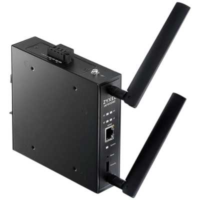Точка доступа промышленная ZYXEL Wi-Fi 7 Industrial Access Point Zyxel NebulaFlex Pro IAP500BE, 802.11be (BE5100), MU-MIMO 2x2+2x2, external antennas (included), 1xLAN 2.5GE, PoE or dual power DC-input, DIN rail/wall mount