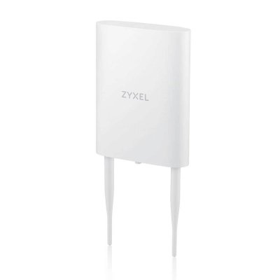 Гибридная уличная точка доступа Zyxel NebulaFlex NWA55AXE, 802.11a/b/g/n/ac/ax (2,4 и 5 ГГц), внешние антенны 2x2 (в комплекте), до 575+1200 Мбит/с, 1xLAN GE, защита от 4G/5G, без поддержки Captive po