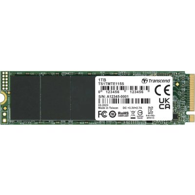 Твердотельный диск 1TB Transcend MTE115S, 3D TLC NAND, M.2 2280,PCIe Gen3x4, [ R/W - 3200/2000 MB/s]