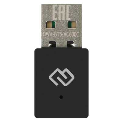 Сетевой адаптер WiFi + Bluetooth Digma DWA-BT5-AC600C AC600 USB 2.0 (ант.внутр.) 1ант. (упак.:1шт)