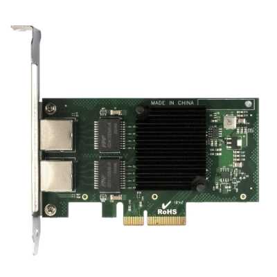 Сетевой адаптер ExeGate EXE-I350-T2V2 (PCI-E x4 v2.1, порты 2xRJ45 (медные), 10/100/1000Mbps, Gigabit NIC Intel Chipset NHI350AM2)