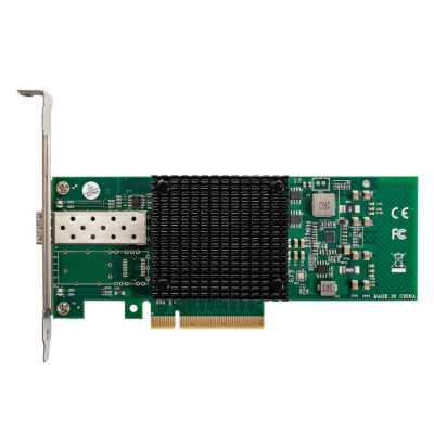 Сетевой адаптер ExeGate EXE-X520-DA1 (PCI-E x8 v3.0, порты 1xSFP+ 10Gb/s (10/5/2.5/1Gb/s, 100Mb/s), Server NIC Intel Chipset JL82599EN)
