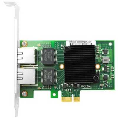 Сетевой адаптер Ethernet LR-LINK 9222HT, Intel I350-AM2, двойной порт RJ45, сетевая карта PCI-Ex1, 10/100/1000 Мбит/с (302472)