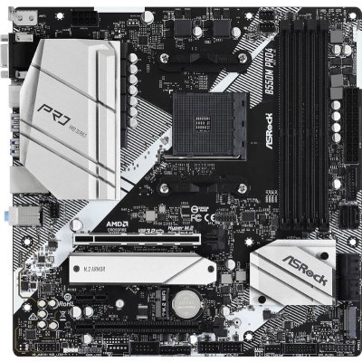 Материнская плата ASRock B550M Pro4, AM4, AMD B550, 4xDDR4, 6xSATA, 2xM.2, 1xPCI-E 3.0 x16, 1xPCI-E 4.0 x16, 1xDisplayPort, 1xHDMI, 1xVGA, 1x 1Gb LAN, 3x3.5 мм, 7.1, Micro-ATX