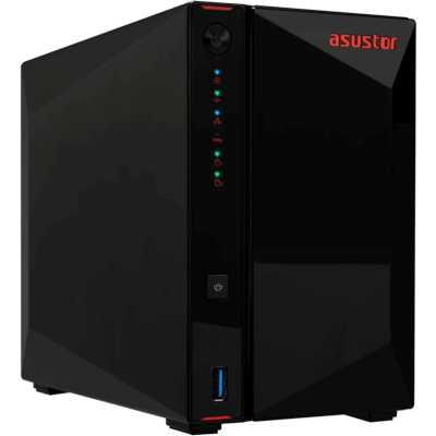 Сетевой накопитель ASUSTOR AS5402T 2-Bay NAS/Media player/Intel Celeron N5105 2.0GHz up to 2.9GHz, 4Gb SO-DIMM DDR4, noHDD(HDD,SSD),/2x 2,5Gb (LAN)/3xUSB3.2,HDMI; 90IX01R1-BW3S20
