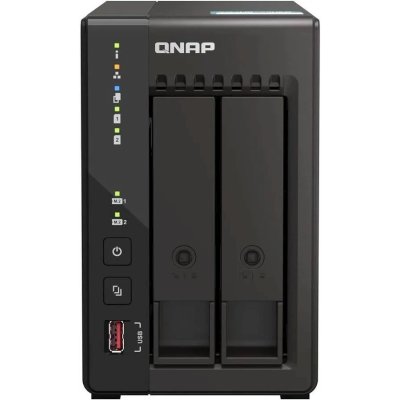 SMB QNAP TS-253E-8G NAS, 2-tray w/o HDD. 2xHDMI-port. 4-core Celeron J6412 2-2.6 GHz, 8Gb DDR, 2x2.5Gb LAN, 2 x M.2 2280 PCIe Gen 3 x2, 2x USB 3.2 Gen 2 (10Gbps) Port, 2x USB 2.0 port