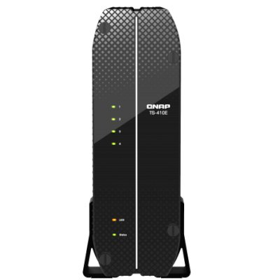 Сетевое хранилище SMB QNAP TS-410E-8G NAS fanless 4 2.5 SSD trays. Intel Celeron J6412 4-core 2.0-2.6 GHz, 8 Gb RAM (max), 2x2.5 GbE, 4xUSB 3.2 Gen 2 (10Gbps),1xHDMI