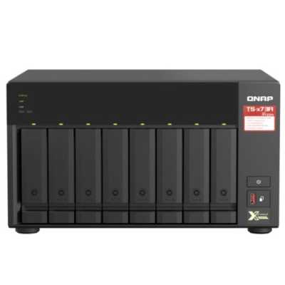 Сетевое хранилище без дисков SMB QNAP TS-873A-8G NAS, 8 trays 3,5"/2,5", 2x2,5 GbE BASE-T, 2 x M.2 NVMe 2280 slots, quad-core AMD Ryzen V1500B 2,2 GHz, 8 Gb SO-DIMM DDR4 (1 x 8 Gb) up to 64Gb (2x32 Gb)