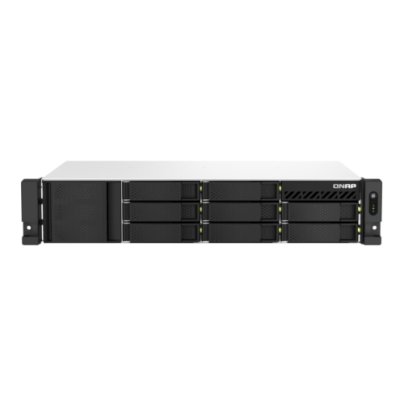 Сетевое хранилище SMB QNAP TS-873AeU-RP-4G NAS 8 HDD trays, 2x 2.5 GbE. 64-bit 4-core AMD V1500B 2,2 GHz, 4 Gb. RAM (1*4 Gb) up to 32Gb (2*16 Gb), 2 x M2 2280 (PCIe Gen3 x 1), 2xPSU W/o rail kit RAIL-B02