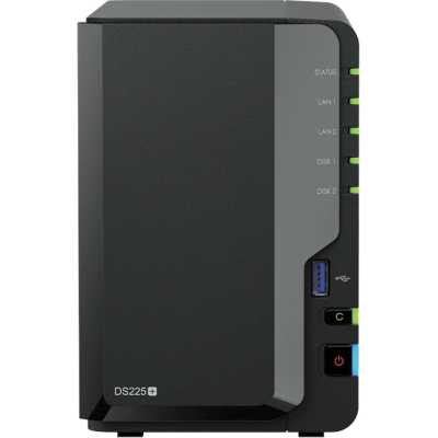 СХД настольное исполнение Synology 2BAY NO HDD DS225+