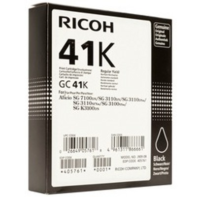 Картридж струйный Ricoh GC41K 405761 черный (2500стр.) для Ricoh 3110DN/DNw/SFNw/7100DN/K3100DN