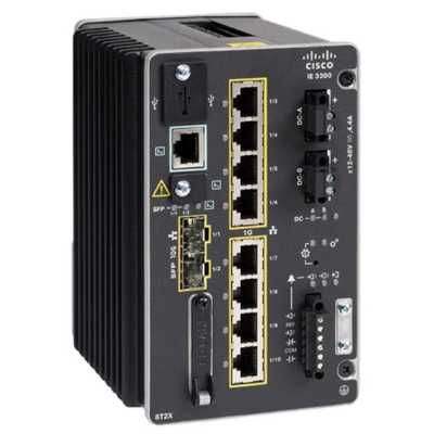Коммутатор Cisco IE-3300-8T2S-E, 8×1 Гбит/с + 2×1 Гбит/с SFP, управляемый
