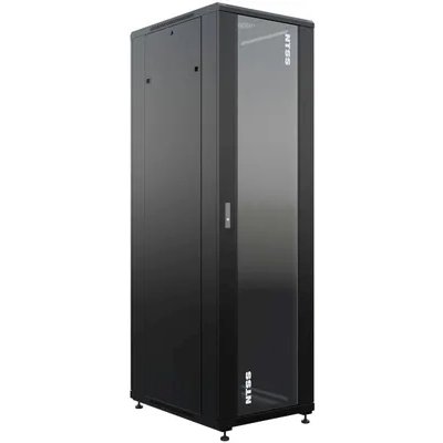 Шкаф серверный NTSS Премиум (NTSS-R42U6080GS-BL) напольный 42U 600x800 мм пер. дв. стекл. металл 900 кг черный 710 мм 99 кг 1987 мм IP20 сталь