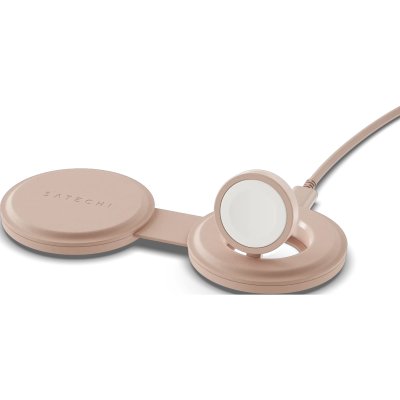 Переносное зарядное устройство Satechi Qi2 OntheGo 2-in-1 Wireless Charger. Цвет: нежно-розовый